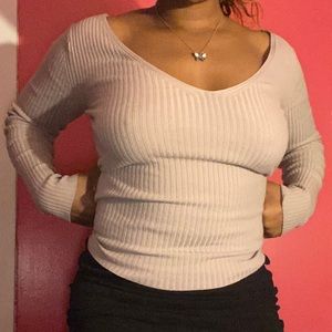 Ribbed Pink Sweater Top 🩰
